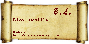 Biró Ludmilla névjegykártya